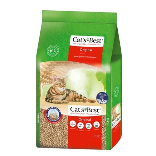 Cat's Best Original Katzenstreu, 100 % pflanzliche Katzen Klumpstreu mit maximaler Saugkraft – bekämpft Gerüche natürlich aktiv, 17,2 kg/40 l Bio Öko Vegan