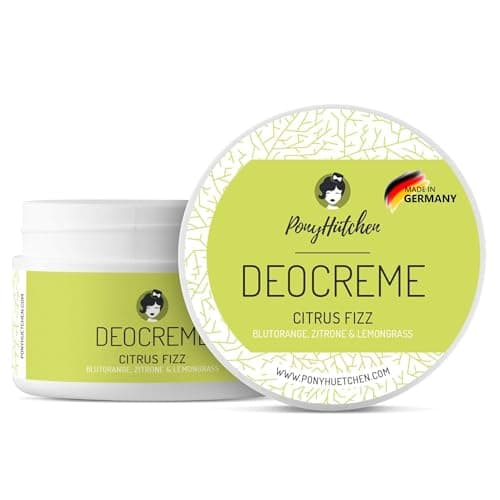 PonyHütchen - Deocreme Citrus Fizz - Feste Deo Creme vegan, ohne Alu & Tierversuche - Unisex Antitranspirant Naturkosmetik made in Germany - ideal für Handgepäck Bio Vegan