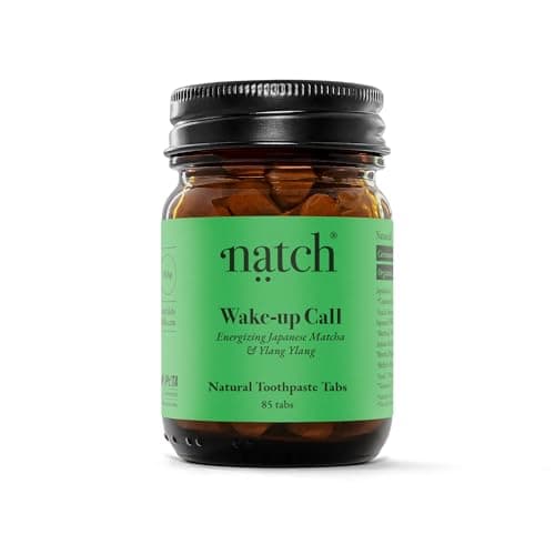 Natch "Wake-up Call" – Zahnpasta Tabs mit Matcha, Ylang Ylang & Pfefferminzöl – fluoridfrei, vegan & plastikfrei (85 Tabs) Bio Öko Vegan