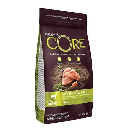 Wellness CORE Low Fat, Pute, 1,8 kg, Hundefutter trocken für sterilisierte oder übergewichtige Hunde, ohne Zuckerzusatz, getreidefrei, mit hohem Fleischanteil