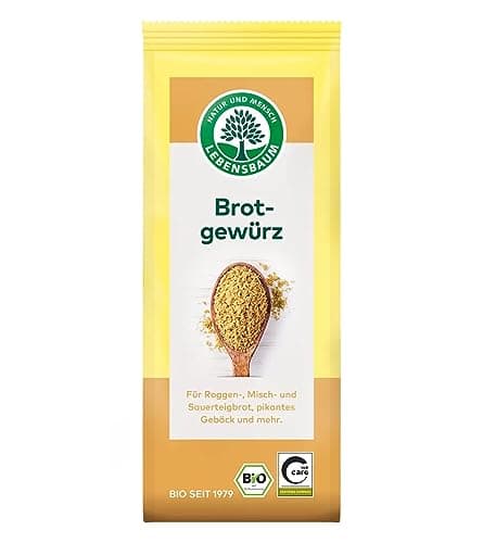 Lebensbaum Brotgewürz, Bio-Gewürz, Gewürzmischung für Roggen-,Misch- & Sauerteig-Brot & pikantes Gebäck, vegan, 1 x 50g Bio Öko Vegan