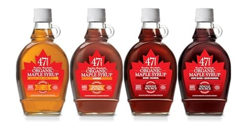 47° North Kanadischer Bio Ahornsirup, 4x 250g, mit den Sorten Golden, Amber, Dark & Very Dark, Single Source & Single Press, Grade A, glutenfrei, vegan, für Pancakes & mehr Bio Öko Vegan