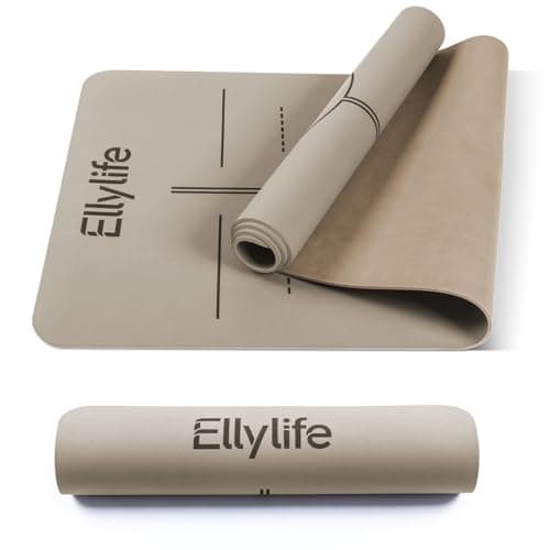 Ellylife Yogamatte aus ECO Naturkautschuk & Hautfreundliches Matt-PU, Extrem Rutschfest, Einzigartiges Design, Inklusive Tragegurt, Nachhaltige, für Reise, Pilates, Yoga, Fitness Öko