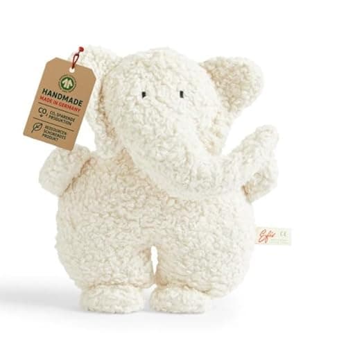 Efie Bio Kuscheltier Elefant, kontrolliert biologischer Anbau (Organic), Made in Germany, GOTS Zertifiziert Bio Öko