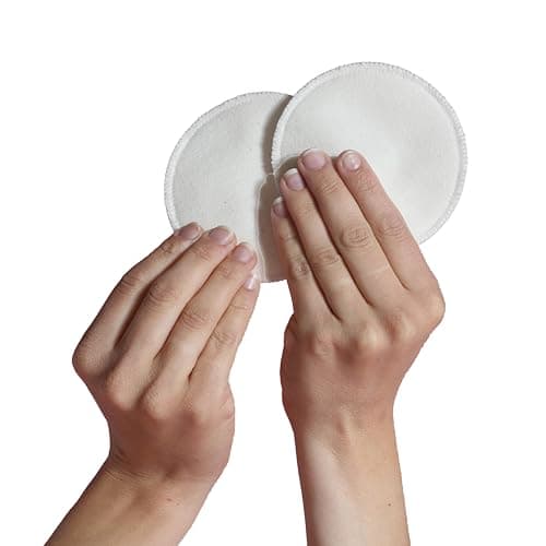 Carriwell 6X Waschbare Stilleinlagen aus Bio-Baumwolle – Wiederverwendbar, Saugstark & Umweltfreundlich | Weich, Atmungsaktiv & Auslaufsicher | Mit Waschbeutel | Schützt vor Mastitis, Weiß Bio Öko