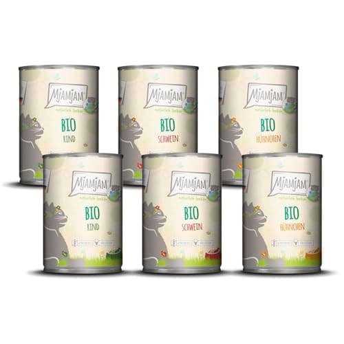 MjAMjAM - Premium Nassfutter für Katzen - natürlich lecker - Die Bio Box, 6er Pack (6 x 400g), getreidefrei Bio Öko