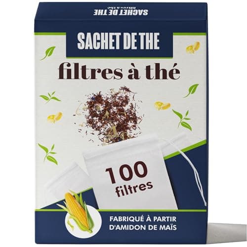 Teefilter | Maisstärke leerer Teebeutel für Kräutertee, Aufguss, Pflanzen und Gewürze | Biologisch abbaubar (100pcs) Bio Öko