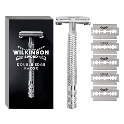 WILKINSON SWORD – Rasierhobel für Männer | Premium - Rasierhobel aus Edelstahl | Rasierer + 5 Rasierklingen Öko