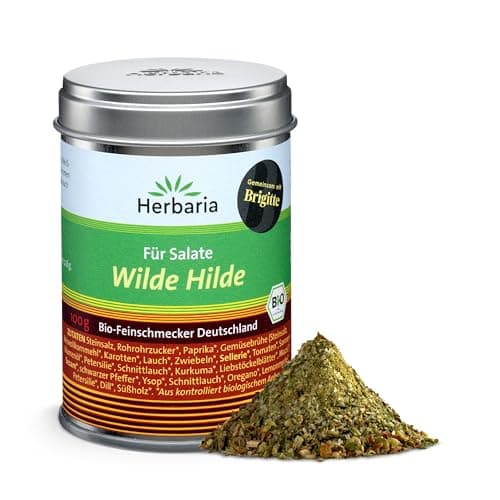 Herbaria Wilde Hilde bio 100g M-Dose- fertige Bio-Gewürzmischung - Salatgewürz für ausgefeilte Salate - mit erlesenen Zutaten - in nachhaltiger Aromaschutz-Dose Bio Öko Vegan