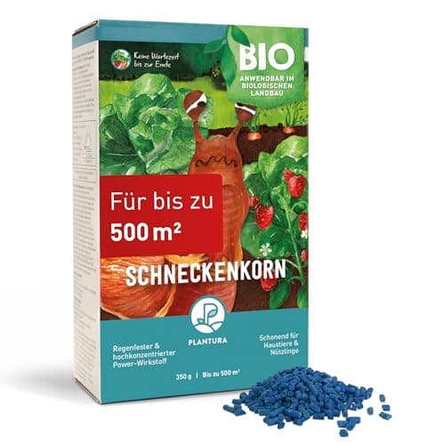 Plantura Bio-Schneckenkorn, regenfester Power-Wirkstoff, hochwirksame Schneckenbekämpfung an Obst Gemüse & Zierpflanzen, schonend für Haustiere, Vorteilspack: 350 g für 500 m² Bio Öko