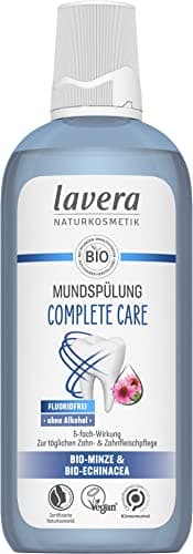 lavera Mundspülung Complete Care - Alkoholfrei -Fluoridfrei - Bio-Minze und Bio-Echinacea für 5-fach-Wirkung - Vegan - Naturkosmetik - 400 ml Bio Vegan