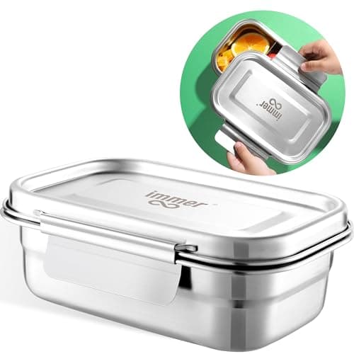 immer Edelstahl Brotdose - Nachhaltige Bento Lunchbox, auslaufsicher, plastikfrei, leicht zu reinigen und perfekt für Unterwegs (1200, EasyLock) Öko