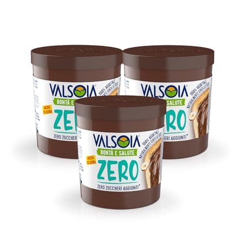 Valsoia - Haselnuss-Pflanzencreme mit Kakao und Hafer, 100% pflanzlich, gluten- und palmölfrei, natürlich laktosefrei, ideal für Veganer, ohne Zuckerzusatz, 3 x 200 g - Öko - Vegan