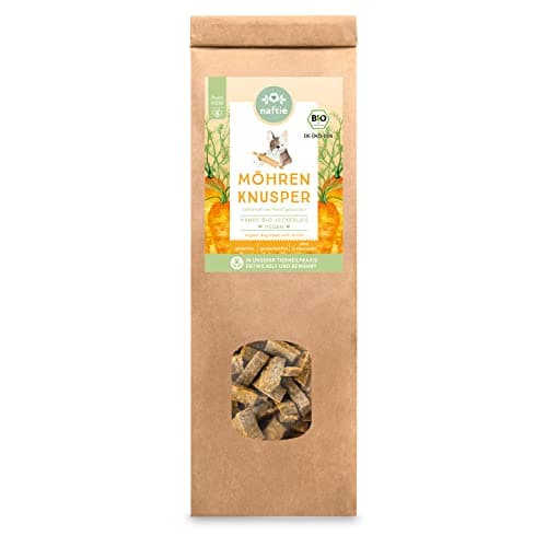 naftie Bio Leckerlis Möhren Knusper Hundekekse - nur für artige Hunde - Hundeleckerli vegan mit Buchweizenmehl - glutenfrei, handgebacken 150g Bio Öko Vegan