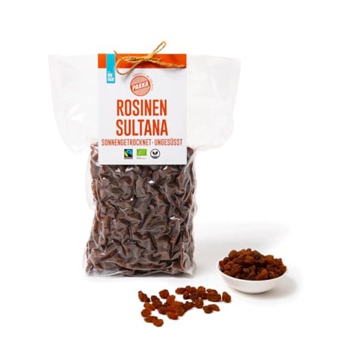 PAKKA - Bio Fairtrade Sultaninen 1kg, kernlose, ungeölte und sonnengetrocknete Sultana Rosinen aus Samarkand Usbekistan 1000g Bio Öko