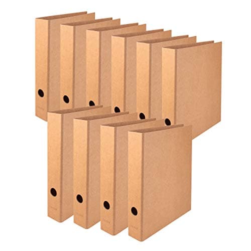 Original Falken 10er Pack Vegan-Ordner Pure Nature. Made in Germany. 5 cm breit DIN A4 Braun Aktenordner Briefordner Büroordner Pappordner Schlitzordner Vegan