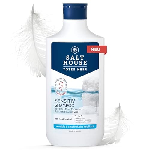 Salthouse Totes Meer Therapie Sensitiv Shampoo, besonders milde Formulierung mit Zuckertensid, Panthenol und Aloe Vera, pH-hautneutral, für die tägliche Haarwäsche für die ganze Familie, 250 ml
