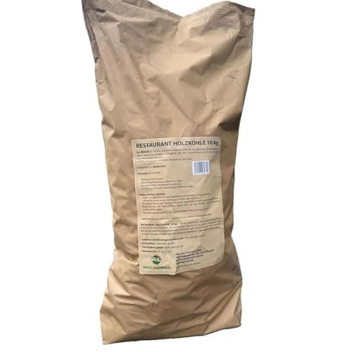 BIOGRILL Premium Restaurant Grillholzkohle Buche 10 kg, Holzkohle für BBQ & Steakhaus – Grillkohle für Professionelles Grillen mit extragroßen Stücken 60–160 mm (1 Papiersack 10 kg) Bio