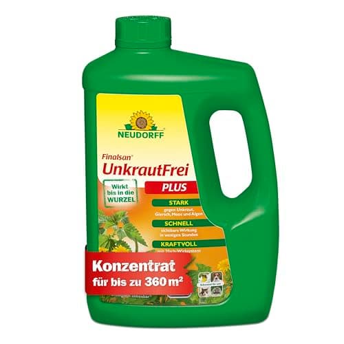 Neudorff Finalsan UnkrautFrei Plus Konzentrat, kraftvoller Unkrautvernichter, der bis in die Wurzel wirkt. Schnell wirkender Unkraut Entferner 1x 2 Liter Bio Öko