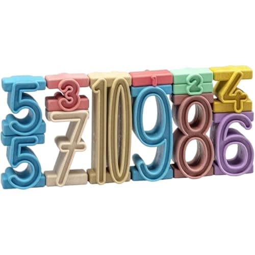 Wissner aktiv lernen R80021.M00 - RE Wood 34 Stapelzahlen in Montessori Farben, Lernspielzeug, Zahlen zum Stapeln und Rechnen, nachhaltig hergestellt, schadstofffrei Bio Öko