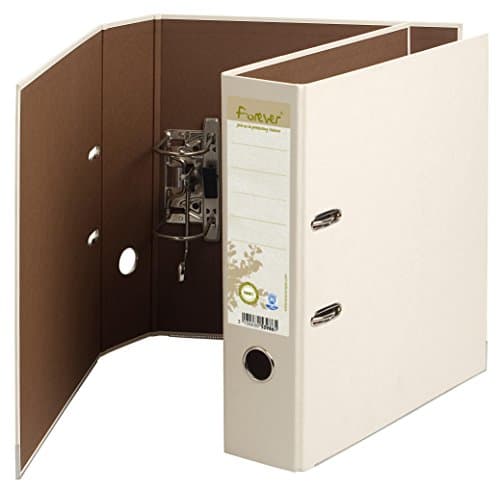 Exacompta 53986SE Premium Recycling-Ordner Prem´Touch Forever. 8 cm breit DIN A4 Ringordner Aktenordner Briefordner Büroordner Plastikordner Schlitzordner elfenbein