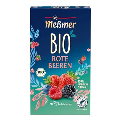 Meßmer Bio Rote Beeren | 100% natürliche Zutaten | 20 Teebeutel | Vegan | Glutenfrei | Laktosefrei Bio Öko Vegan