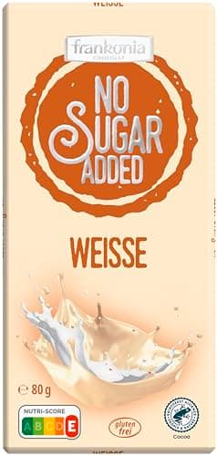 frankonia CHOCOLAT NO SUGAR ADDED Weisse Schokolade glutenfrei, 80 g - Öko