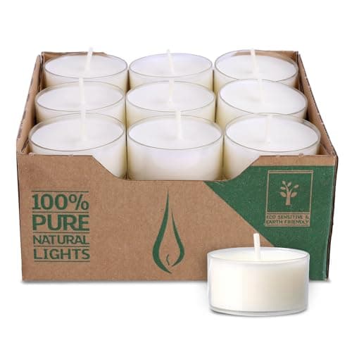 Wenzel Teelichter 4h – 27er Set vegane Raps-Teelichter – CO2-neutral, ohne Alu – transparente Hülle – Made in Germany – Teelicht für Pyramiden, Weihnachten & Notfall – plastikfrei & nachhaltig Öko Vegan