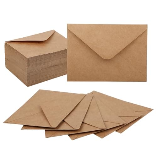 100 Stück Briefumschläge Kraftpapier 13×18 - Umschläge B6, 120g/m² braunes Kraftpapier, mit Nassklebeverschluss, geeignet für Briefe, Grußkarten, Einladungen, Geburtstagskarten usw.