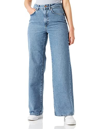 ONLY Damen Straight Leg Denim Jeans | High Waist Gerade Weite Hose | Wide Vintage Pants ONLHOPE, Farben:Blau, Größe:30W / 32L