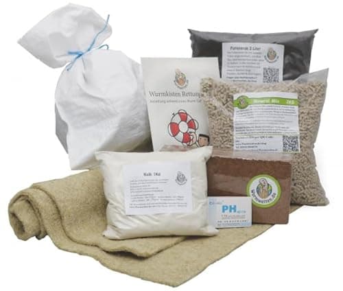 VWPEYY Wurmkisten Starter Set mit ca. 500 Kompostwürmern