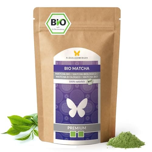 100g BIO Matcha PREMIUM, 100% Matcha-Tee ohne Zusätze, traditionell in Steinmühlen gemahlen, Pulver Bio