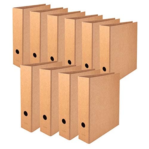 Original Falken 10er Pack Vegan-Ordner Pure Nature. Made in Germany. 8 cm breit DIN A4 Braun Aktenordner Briefordner Büroordner Pappordner Schlitzordner Vegan