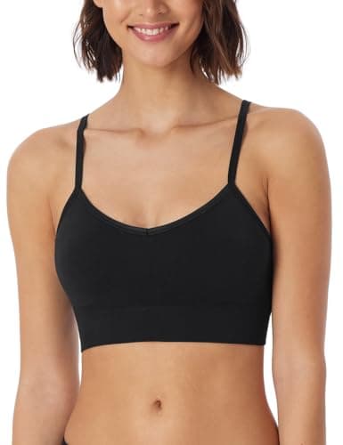 Schiesser Damen Bustier Mit Removable Pads Nahtlos Casual Seamless Sport-BH, Schwarz_181102, XL EU Öko