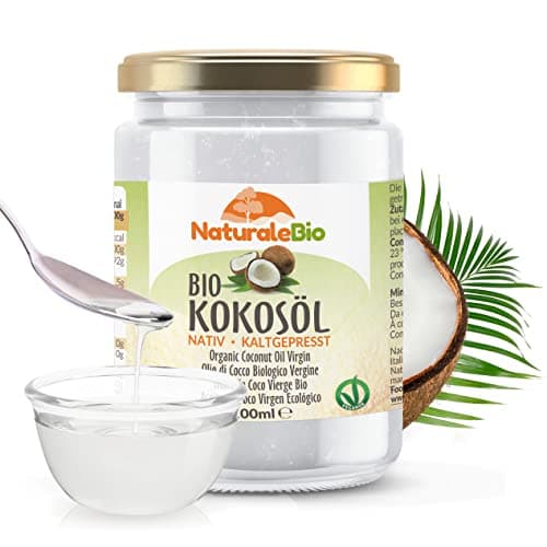 NaturaleBio Bio Kokosöl 500ml Nativ. Kaltgepresst und Rein. Kokosöl bio kaltgepresst Herkunftsland Sri Lanka. Organic Raw Virgin Coconut Oil. - Bio - Vegan