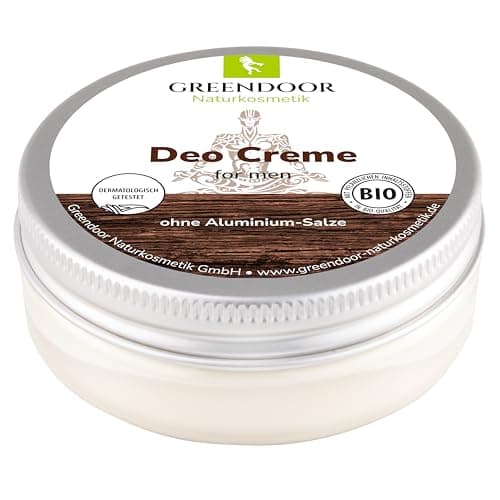 GREENDOOR Kraftvolle Männer Deo Creme 50ml für 6 Monate ohne Körpergeruch, natürliche Deocreme männlicher Duft, Anti Achselgeruch ohne Aluminium, Natur Bio Deodorant, Naturkosmetik vegan Bio Öko Vegan