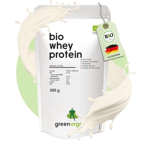 BIO PREMIUM WHEY PROTEIN - aus Molke, 100% Eiweiß-Pulver, Superfood, Weidehaltung, neutral, ohne Süßstoffe, 500g Bio Öko