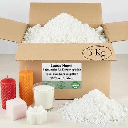 Premium Sojawachs 5Kg - natürliches Öko-Sojawachs in Stücken – Nachhaltiges Kerzenwachs für DIY -Kerzenherstellung – Vegan & biologisch abbaubar - Kerzenwachs zum Gießen - Soy Candle Wax (5Kg) Bio Öko Vegan