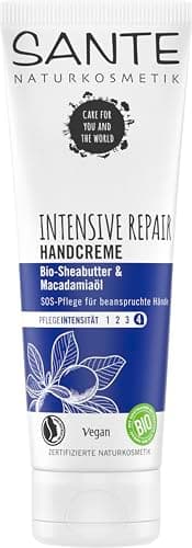 SANTE Naturkosmetik Intensive Repair Handcreme - 75 ml - Nährende Handpflege für Trockene, Gestresste Hände - Mit Bio-Sheabutter - Vegan & Dermatologisch Getestet Bio Vegan