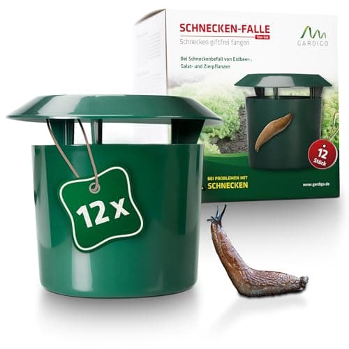 Gardigo Schneckenschutz - Schnecken-Falle 12er Set I Bio Schneckenfalle für den Garten I Umweltfreundliche Schneckenbekämpfung | Individuell zu befüllen | Hygienisch | Schneckenabwehr | Schnecke Bio Öko