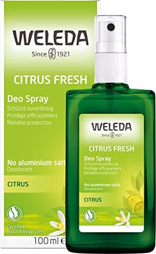 WELEDA Bio Deodorant CITRUS FRESH - fruchtig frisches Naturkosmetik Deo mit natürlichen ätherischen Ölen. Aluminiumfrei und vegan wirkt das Deospray desodorierend ohne Poren zu verschließen (1x 100ml) Bio Vegan