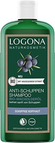 LOGONA Naturkosmetik Anti-Schuppen Shampoo für natürlich gesundes Haar, Geeignet für schuppige Kopfhaut, Haarshampoo mit veganer Formel aus Bio Wacholderöl, 1 x 250 ml Bio Öko Vegan