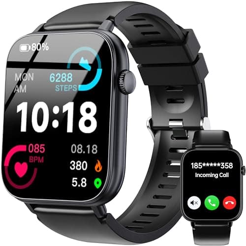 Smartwatch Herren Damen, 1,83'' HD Touch Smart Watch mit Telefonfunktion, 100+ Sportmodi Fitnessuhr IP68 Wasserdicht, Sportuhr mit SpO2 Herzfrequenz Schlafmonitor Schrittzähler, Uhr für Android iOS