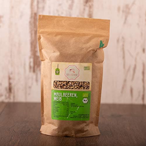 süssundclever.de® Bio Maulbeeren - weiß | 1 kg | 100% naturbelassen | plastikfrei und ökologisch-nachhaltig abgepackt Bio Öko