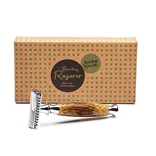 bambuswald Rasierhobel für Männer mit austauschbaren Klingen, Griff aus Bambus Bio Öko