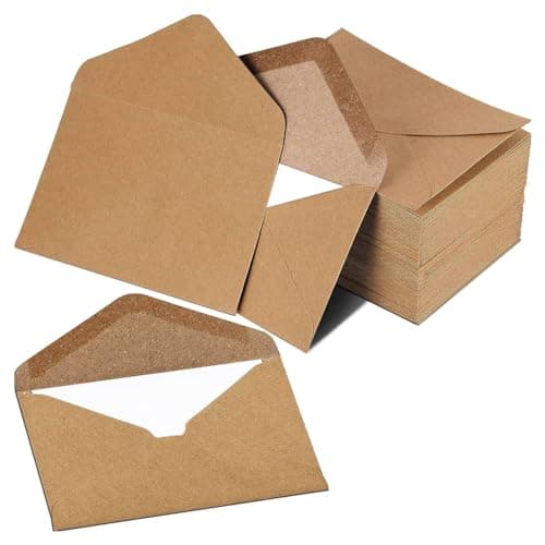 Briefumschläge Aus Kraftpapier,(DIN C6-162 x 114 mm),für Briefe, Grußkarten, Einladungskarten, Geburtstagskarten-25 Stück