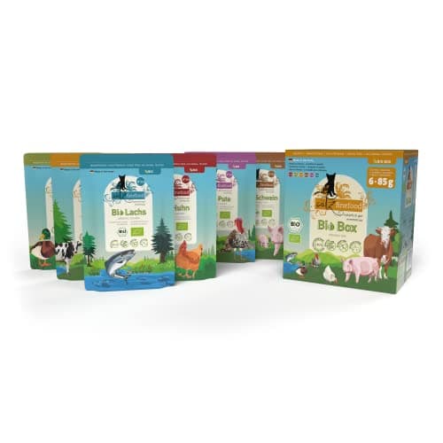 catz finefood Bio Katzenfutter MIX Paket - 6 x 85 g - Nassfutter für Katzen - N° 513, 511, 509, 507, 505 & 503 Ohne Getreide & zugesetzten Zucker (0,51kg) - Bio - Öko