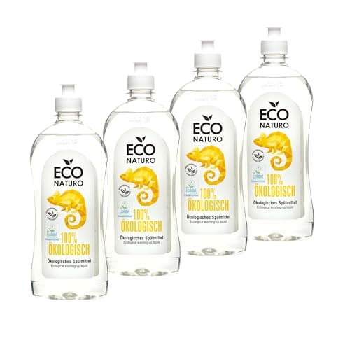 EcoNaturo - Bio Spülmittel 4x500ml - Ökologisch Produkte – Natürliches Geschirrspülmittel für Umweltbewusste – Effektiv gegen Fett - Hautfreundlich – Spülmittel biologisch abbaubar (4 Stück) Bio Öko