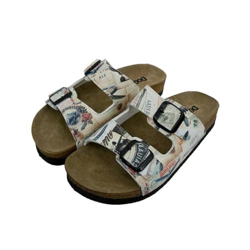 DOGO Stella Damen Sandalen - Aeroplanes - Vegan Damen Bunte Sandalen 38 Öko Vegan
