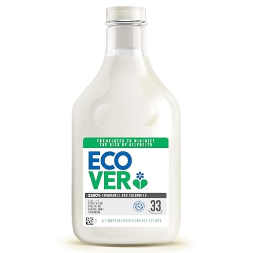 Ecover, Zero Sensitive Weichspüler (1 L / 33 Waschladungen), parfümierter Weichspüler mit pflanzlichen Inhaltsstoffen für weiche Wäsche und leichtes Bügeln Bio Öko Vegan